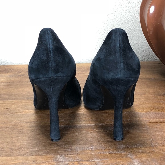Nine West Black Suede Pointed Toe Heels - Picture 5 of 8